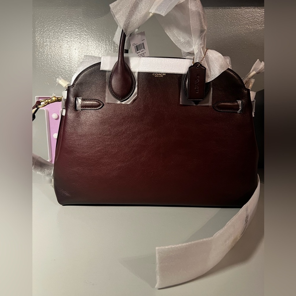Coach Soft Empire Carryall Bag 40 Merlot - Picture 4 of 17